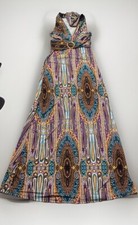 Kiwi Women’s S Small V-Neck Sleeveless Open Back Long  Sun Dress Stretch USA