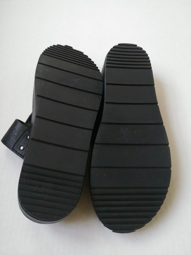 Womens JOE'S Jeans Black Leather  Reagan Platform Sandals sz 8M - Afbeelding 4 van 5