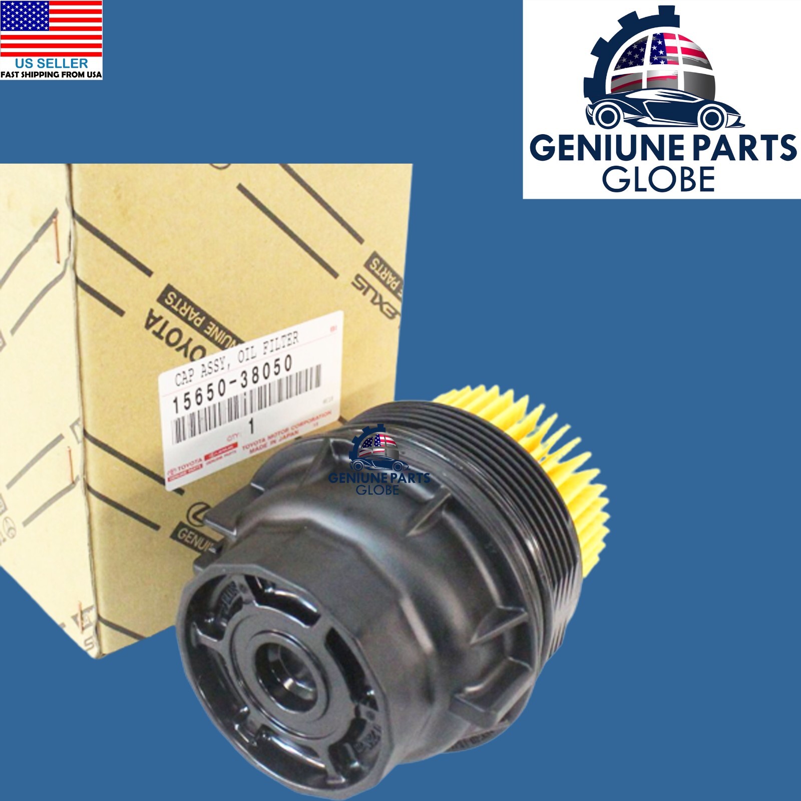 GENUINE OEM LEXUS 1022 GX460 OIL FILTER WITH ELEMENT CAP HOUSING 15650