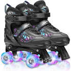 Kinder Rollschuhe Verstellbar M/LED Rollschuhe für Mädchen & Jungen Rollerskates