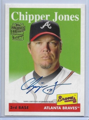 2021 TOPPS ARCHIVES PREMIUM CHIPPER JONES AUTOGRAPH AUTO #D/50  