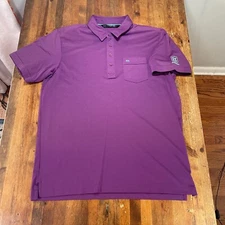 Travis Mathew Polo Shirt Mens Large Purple TPC Scottsdale Golf Casual Preppy