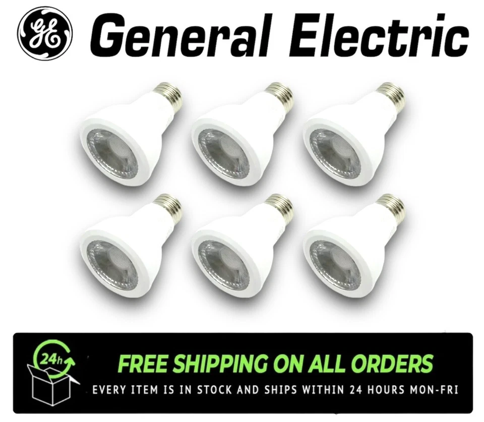 GE 93107782 PAR20 LED, Dimmable, 7W, Medium E26 Base, 2700K Bulb (Pack Of 6) - Image 2 of 4