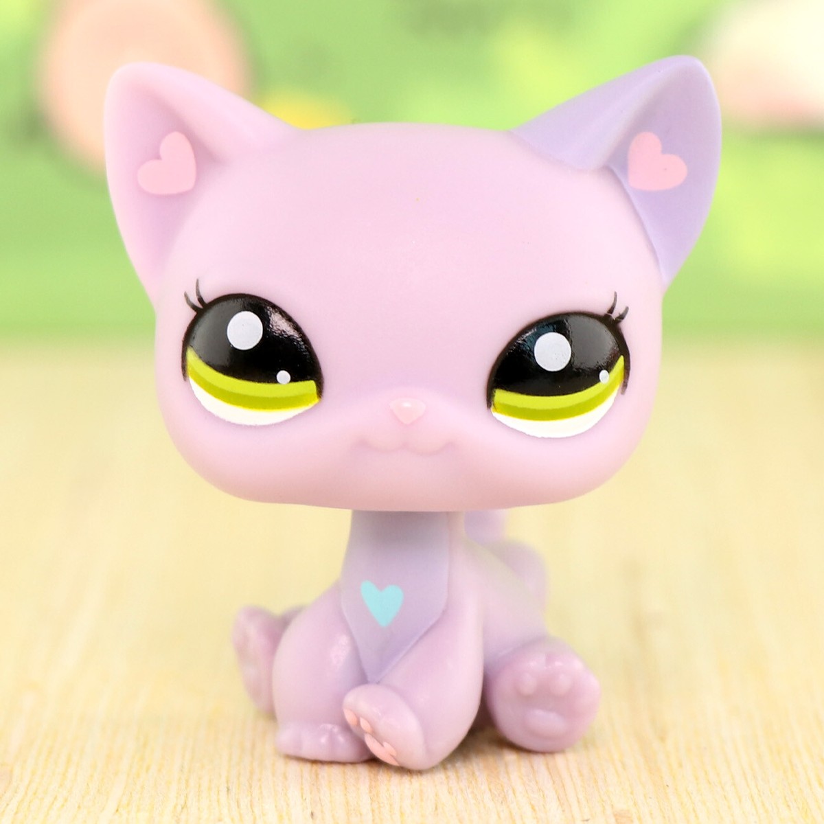 minilpsshop Purple Sitting Short Hair Cat #1994 Rare Figure Bobble