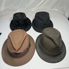 LOT OF 4 BUNDLE Unisex Adult Fedoras Diff Sizes - Very Sharp 2 Vintage 2 New