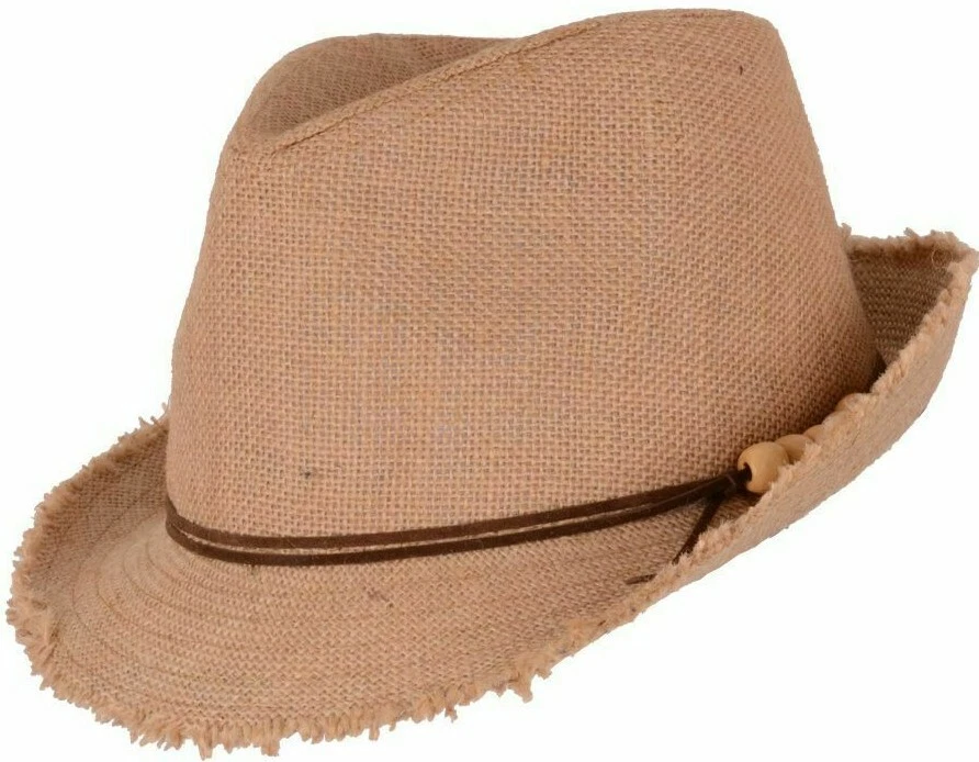 Straw Trilby Hat Sun Summer Paper Natural Fedora Festival Holiday Women Men's