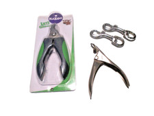 Pet grooming 2 nail clippers, 2 dog lead clip hooks