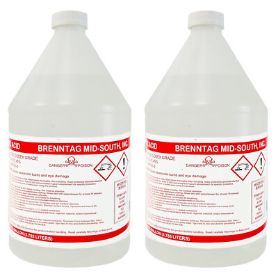 #ad *New* Sunbelt Chemicals 1 Gallon Muriatic Acid 1 Gal. USA 2 Pack $47.99