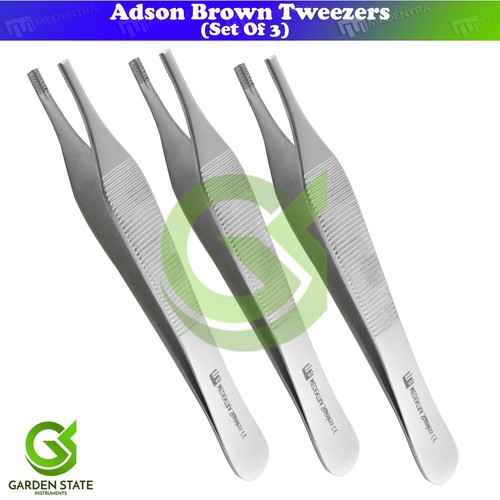 3 pezzi pinzette dentali Adson marroni pinze anatomiche Adson Braun - Foto 1 di 2