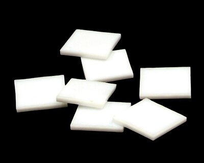 125 White Opal 1'' Square Hand Cut Glass Mosaic Tiles | Fusible 96 coe 