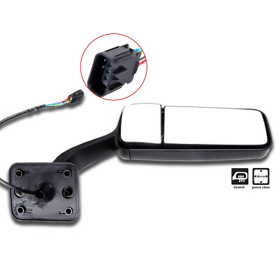 Passenger RH Side Door Black Power Heated Mirror For Freightliner Cascadia 08-16