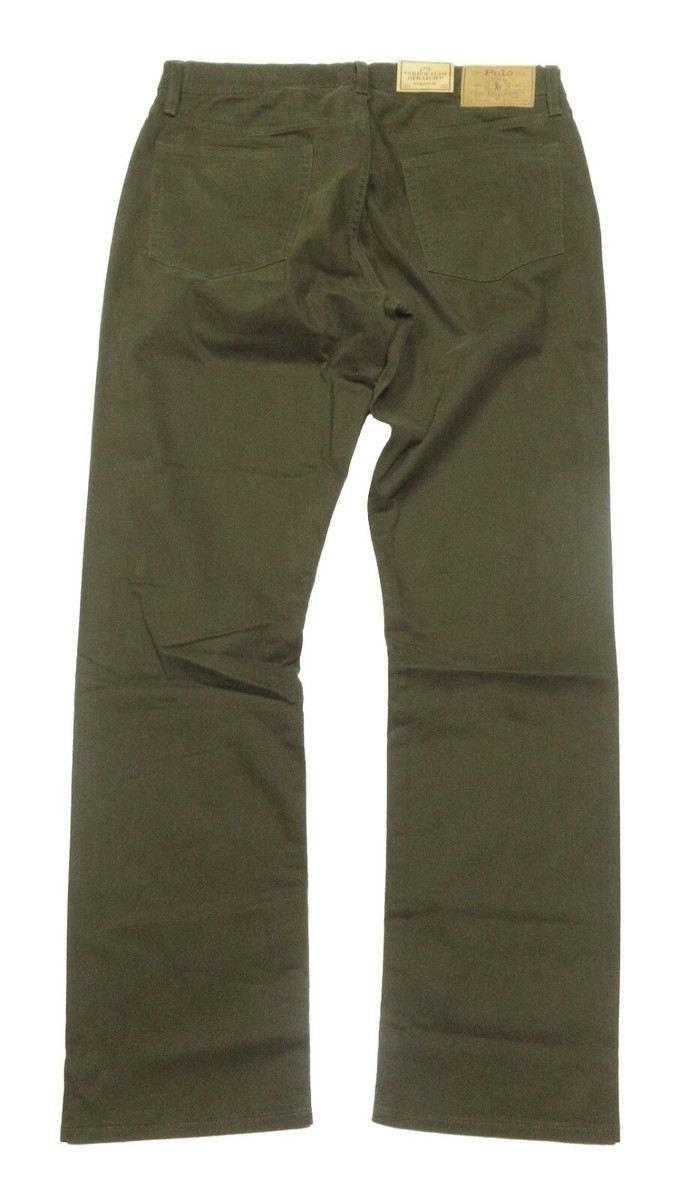 Polo Ralph Lauren Men's Olive Green Varick Slim Straight Stretch