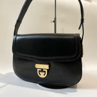 Gucci Leather Shoulder Bag Crossbody Black Made in Italy Women