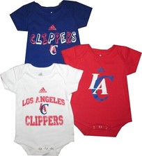 LA Los Angeles Clippers 3pc Creeper Bodysuit Set Infant Baby Distressed Cursive