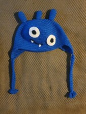 TODDLER And KIDS Crochet Monster Hat Handmade Blue 2-7 Years