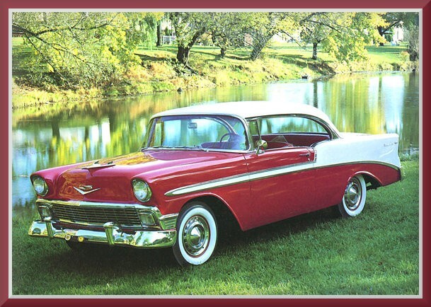 1956 Chevrolet Belair Sport coupe Red, Toolbox - Refrigerator Magnet, 42 MIL
