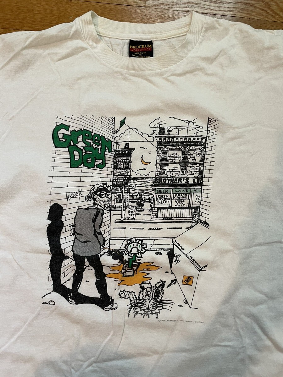 ミュージシャン GREEN DAY 90s EURO BOOTLEG TEE XL Vintage 90s Green Day Sad Flower T-Shirt 1994 XL Brockum