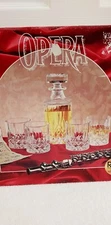 RCR 5 pc CRYSTAL WHISKEY DECANTER SET with 4 TUMLERS