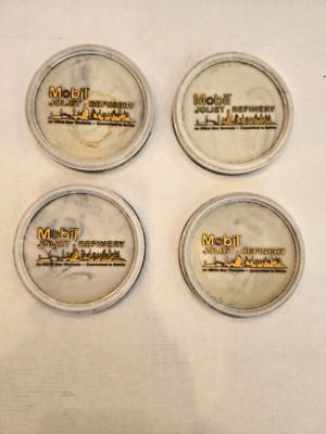 Mobil Joliet Illinois Refinery Coasters - set of 4