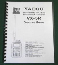 Yaesu VX-5R Instruction Manual: Premium Card Stock  Protective Plastic Covers 