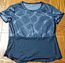 Adidas Women s M Own The Run Tee Black Gray Mesh Climacool Reflective Shirt Top