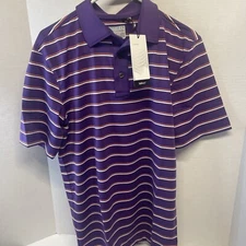 Oobe Polo Shirt Hydrovent Short Sleeve Men's Size Small Purple Orange White Stri