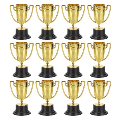 3.22 Inch Mini Trophies, 12 Pcs Plastic Gold Award Trophy Cups