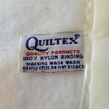 Vintage New Quiltex White Baby Blanket Polyester Nylon Edge Acrylic In Box 1004