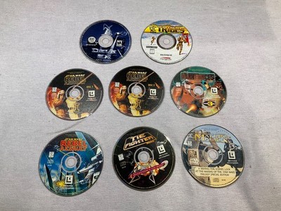 PC Game CD-rom Lot - 8 Discs - 6 Stars Wars, Tribes, Deus Ex