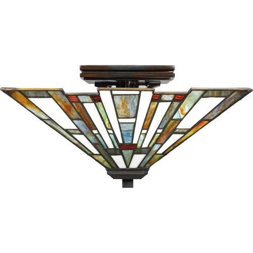 Quoizel TFMK1714 Bronze Maybeck 2-Light 15"W Semi-Flush Ceiling Fixture - Picture 2 of 3