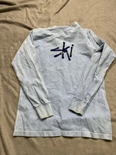 Vintage J America Sweatshirt Mens Medium Blue Embroidered Ski Aspen Made USA