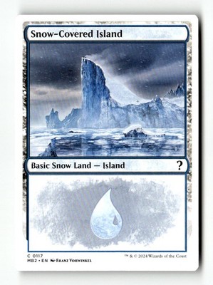 Snow-Covered Island (White Border) 117 Mystery Booster 2 MTG NM