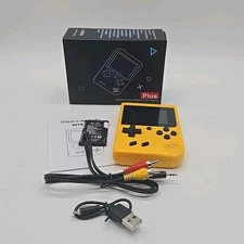 Game Box Plus Hand Held Game System Rechargeable Battery Yellow New NIB