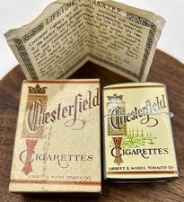 Vintage 1960's Chesterfield Cigarette Lighter Unfired Original Box Paperwork NOS