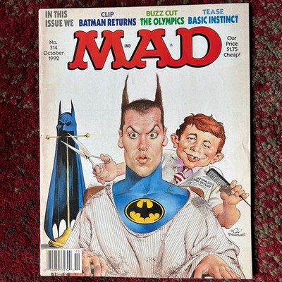 MAD Magazine #314 Batman Returns, Basic Instinct, The Olympics 1992 Vintage EC