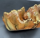 Autumn Leaf Candy Dish Enesco Japan Gold Trim Leaves & Acorns 1950-60s — photo 5
