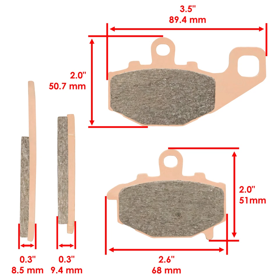 Front And Rear Brake Pads for Kawasaki ZX600 Ninja ZX-6 1993-2001 - Image 3 of 4