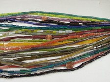 20 Strands 15" India Handmade Assorted Fancy Flat Glass Beads Bulk Lot PR-91   