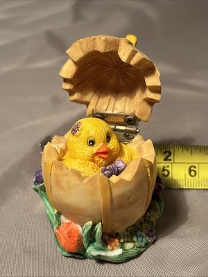 Mini hinged chick in egg trinket box 2  X 1.5