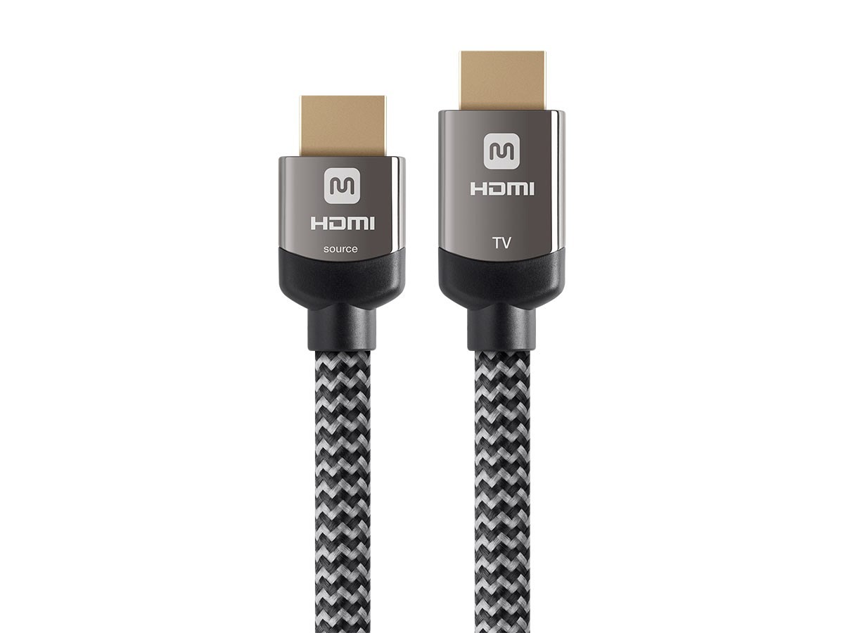 Monoprice Active High Speed HDMI Cable - 30 feet - Gray, 4K @ 60Hz 18Gbps 26AWG