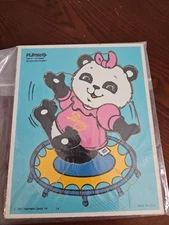 Vintage 330-01 SHIRT TALES Bouncing PAMMY Playskool WOODEN PUZZLE 1981