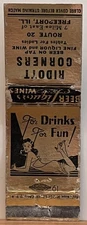 Ridott Corners Freeport IL Illinois Girlie Vintage Matchbook Cover