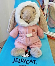 Jellycat Bashful Beige Bunny Wearing Snow Suit - Brand New With Tags