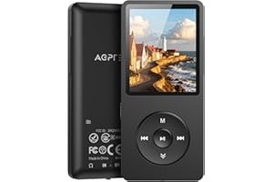 AGPTEK A02PL 64GB MP3 Player, 65 Hours Playback Music Player, Black | Lossless S