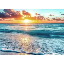 Beach Ocean Diamond Art Kits for Adults, Sunset DIY Full Drill Diamond Painti...