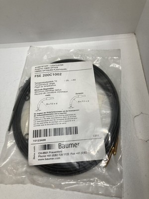 BAUMER FSE 200C1002 PLASTIC FIBER OPTIC CABLE THREADED SENSING HEAD NIB