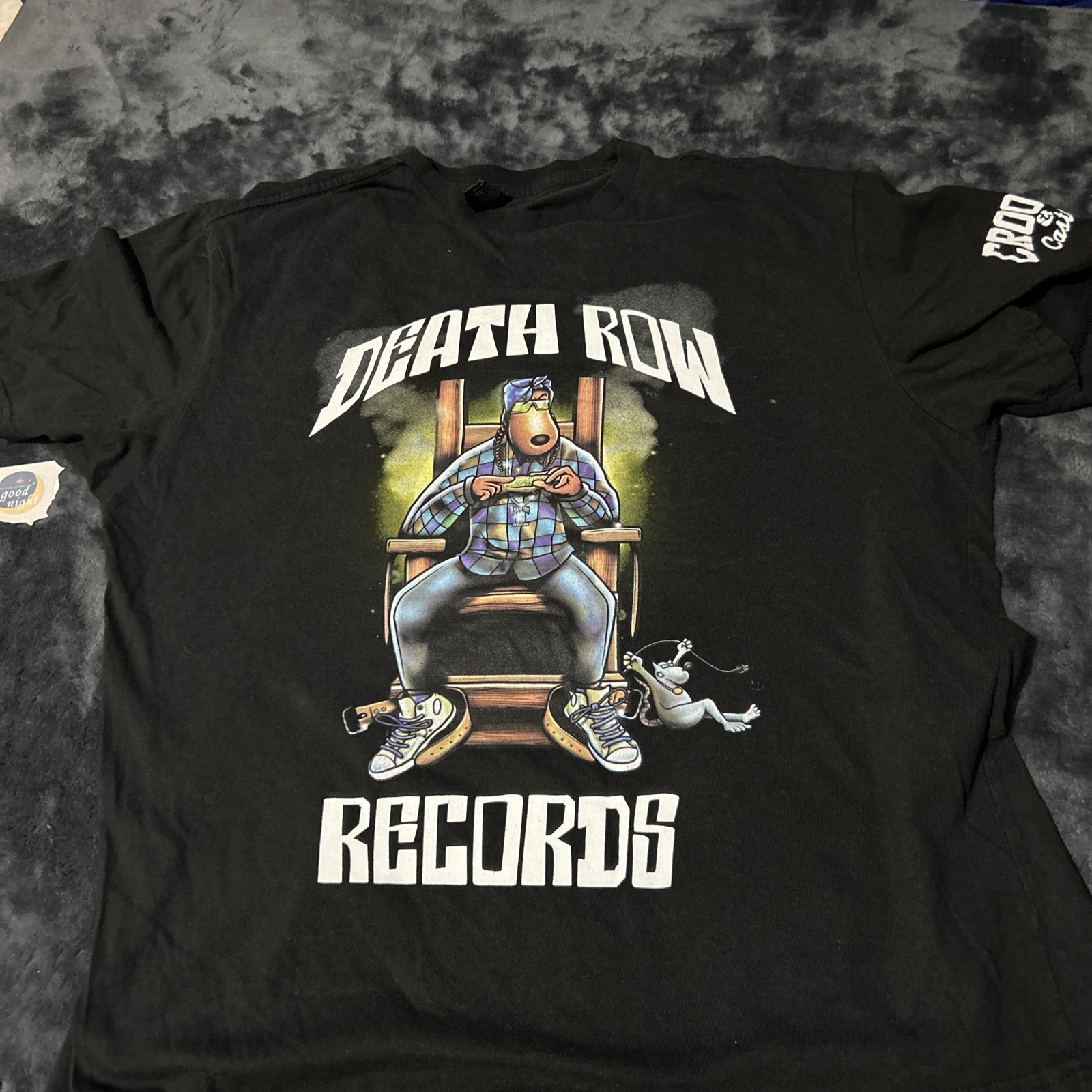 FILA Maglietta Crooks & Castles Death Row Records Snoop Dogg rap hip hop nera. medium