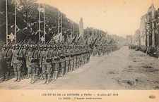 Postcard Paris Victory Parade Bastille Day July 14 1919 World War I History