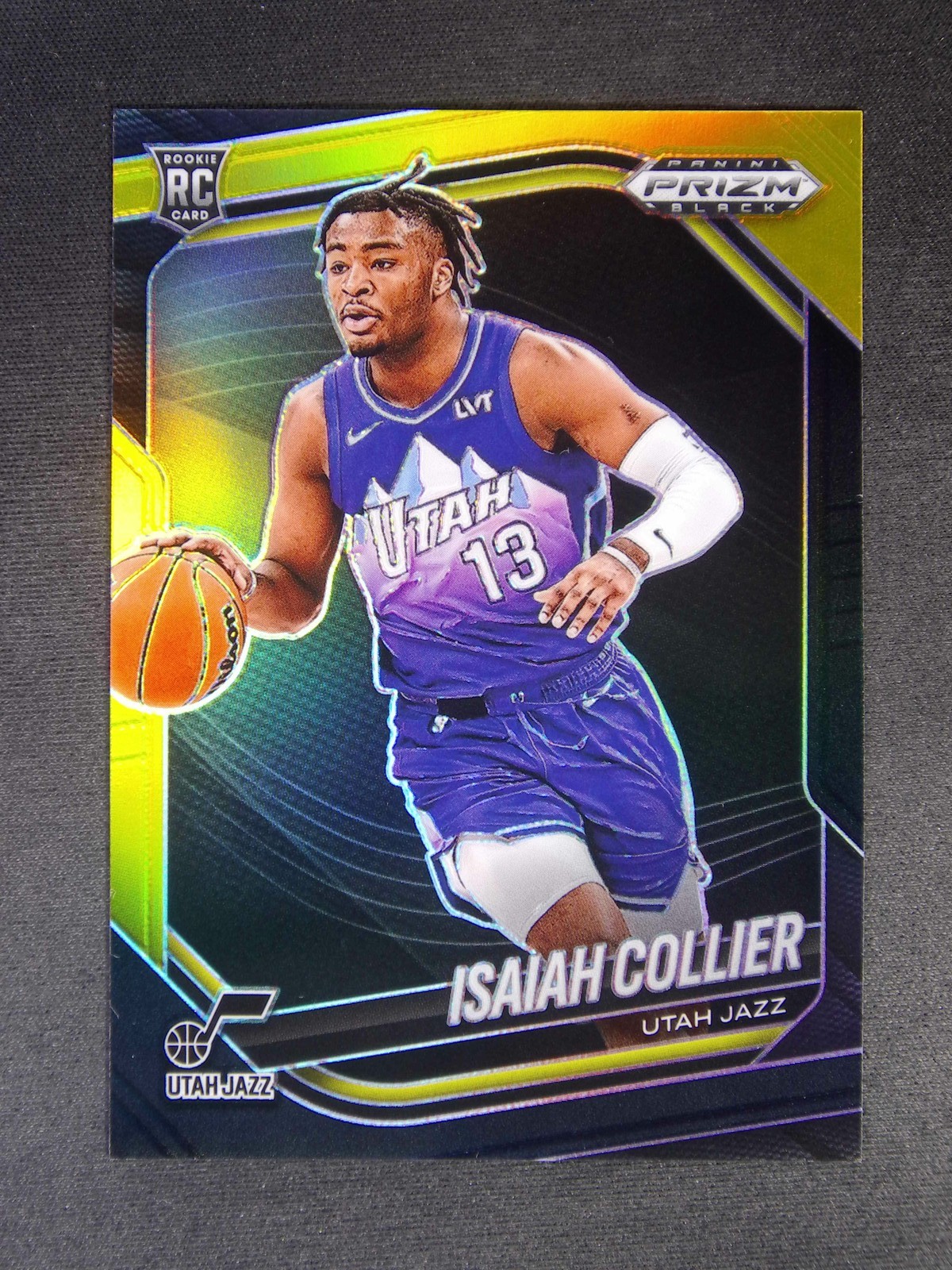 2024-25 Panini Prizm Black Isaiah Collier #32 RC Rookie Black Gold /5