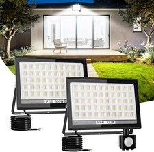 NATPOW Security Lights Outdoor Motion Sensor 100W, Flood Lights with Smart PIR 
